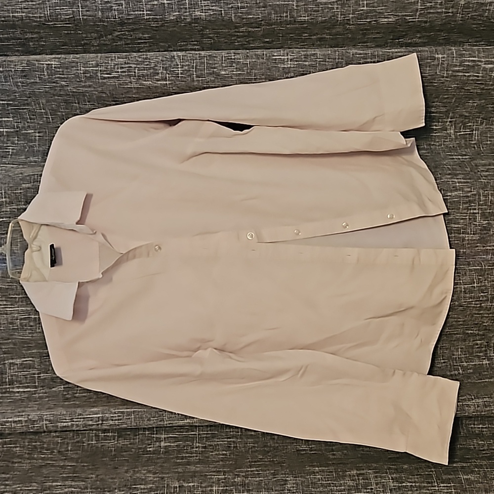 Light pink and white striped button-down